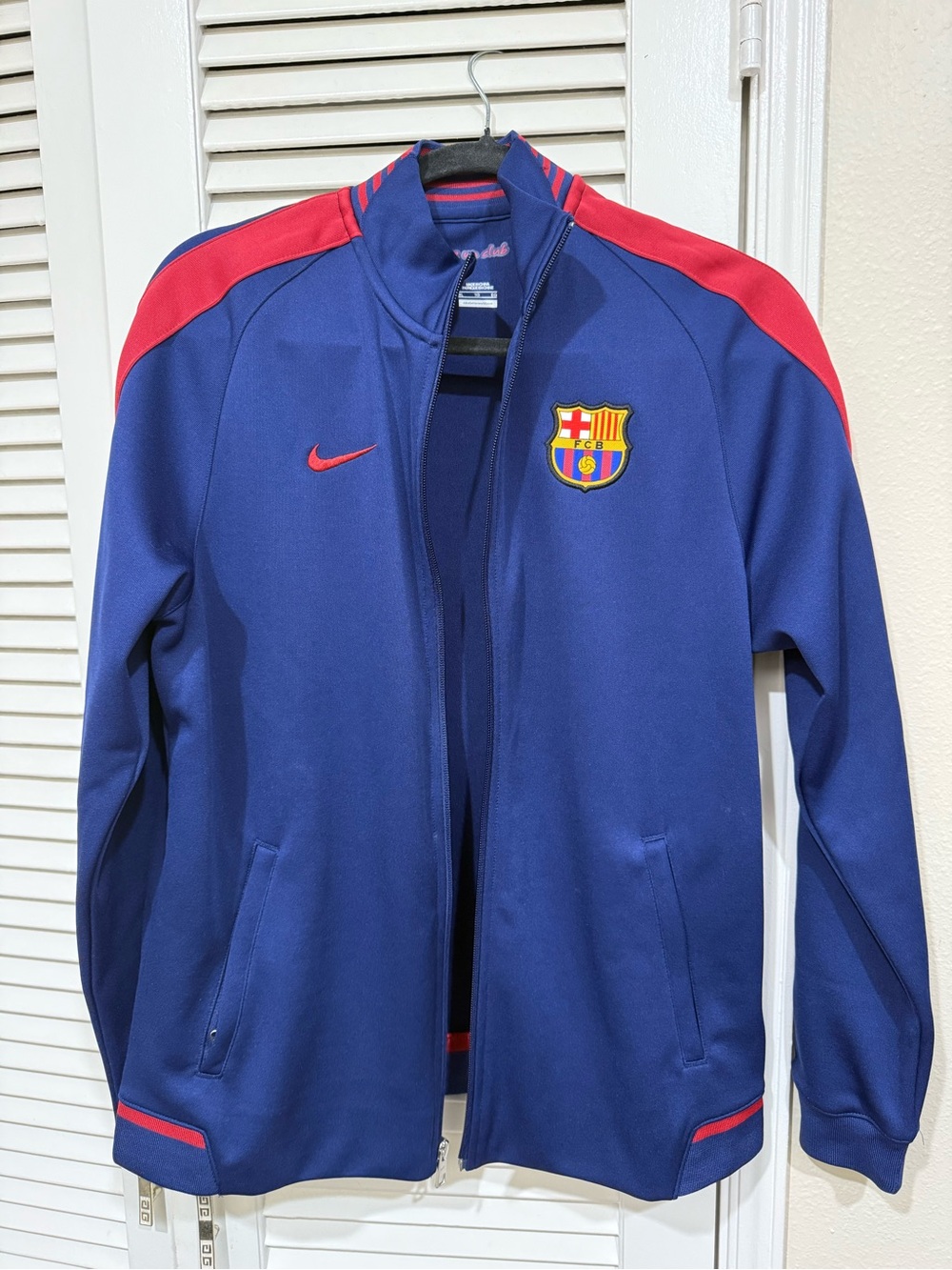 Nike Blue Jacket with Red Accents and FC Barcelona Crest -New